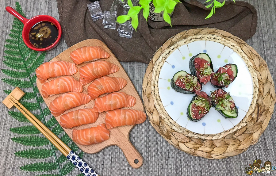 鮭魚壽司 上漁屋 手作壽司 花壽司 鮭魚 生魚片 日式料理 日式美食 好吃 新鮮 平價 銅板 高雄美食