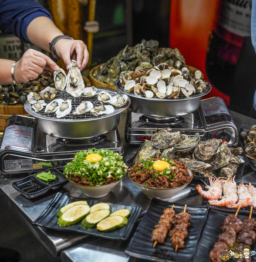 燒烤殿 晚餐 消夜 小酌 高雄美食 青蚵 吃到飽 海鮮 泰國蝦 烤物 炸物