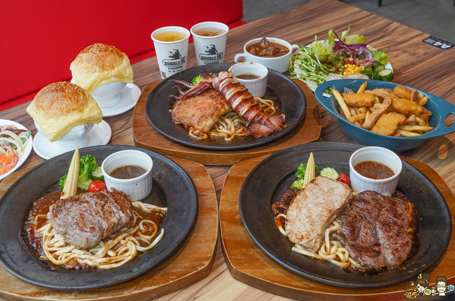 鐵板牛排 平價牛排 自助吧 家庭聚餐 親子 Double 萬牛排館 高雄鐵板牛排 鳳山美食 高雄美食