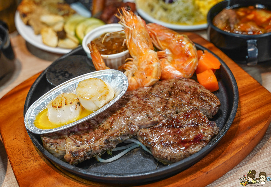 牛室炙燒牛排 高雄牛排 平價牛排 套餐 親子 兒童節 露營 聚餐 台式 披薩 珍珠奶茶 熊熊奶茶 高雄 必吃 全家