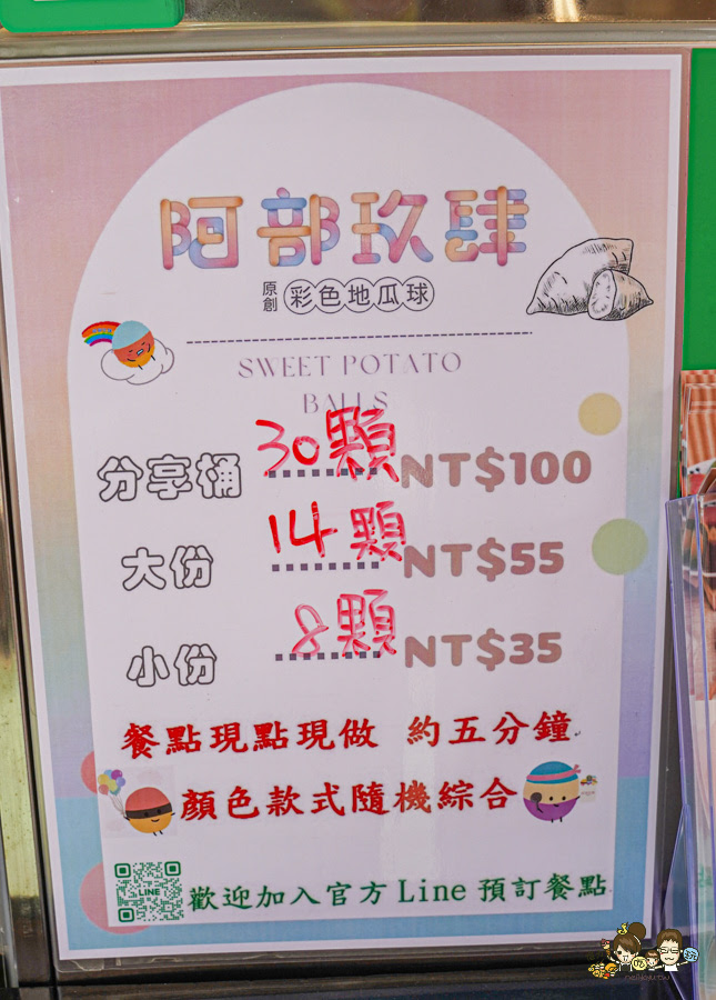 楠梓美食 楠梓小吃 下午茶 加工區 團購 地瓜球 彩色地瓜球 阿部玖肆彩色地瓜球