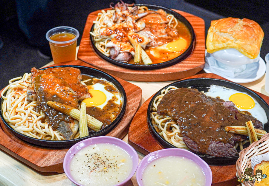自強夜市 鐵板牛排 長紅牛排 夜市王 雙拼 招牌 牛排 高雄美食 高雄夜市美食