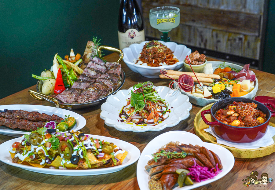 冒煙的喬 餐酒館 美術館 凹子底 聚餐 牛小排 煙燻 美墨 包廂 小酌 紅酒 葡萄酒 高雄餐酒館 