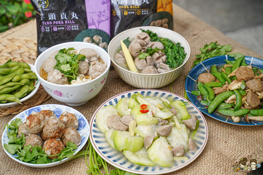 居家料理 冷凍美食 貢丸 豬肉貢丸 芋頭貢丸 大甲芋頭 好吃 創鮮家 必買 團購